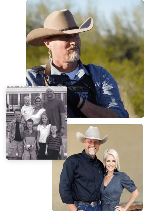 photograph of Sheriff Mark Lamb, Janel Lamb and their family.