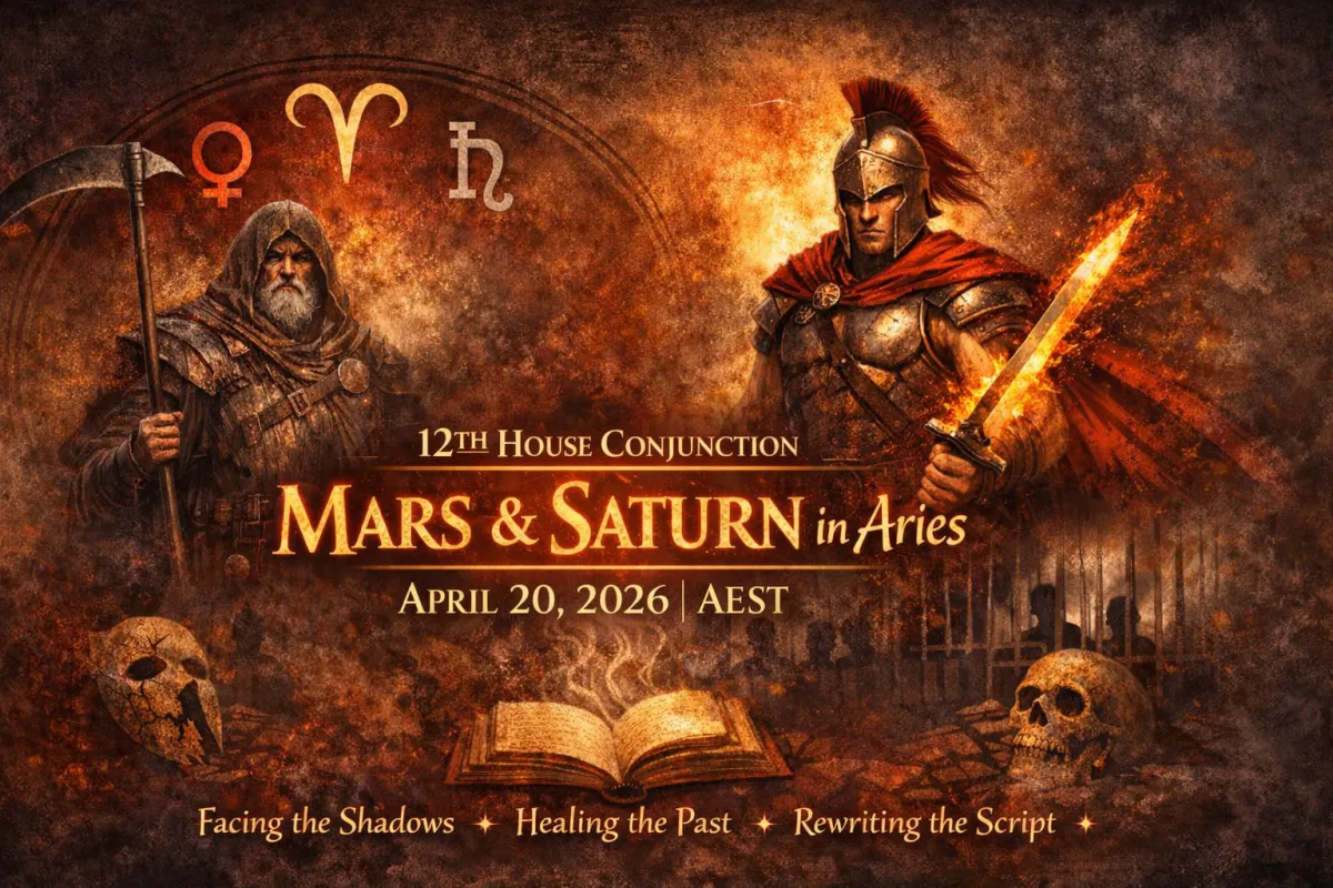Mars conjunct Saturn in Aries through the 12th house  April 20, 2026 AEST