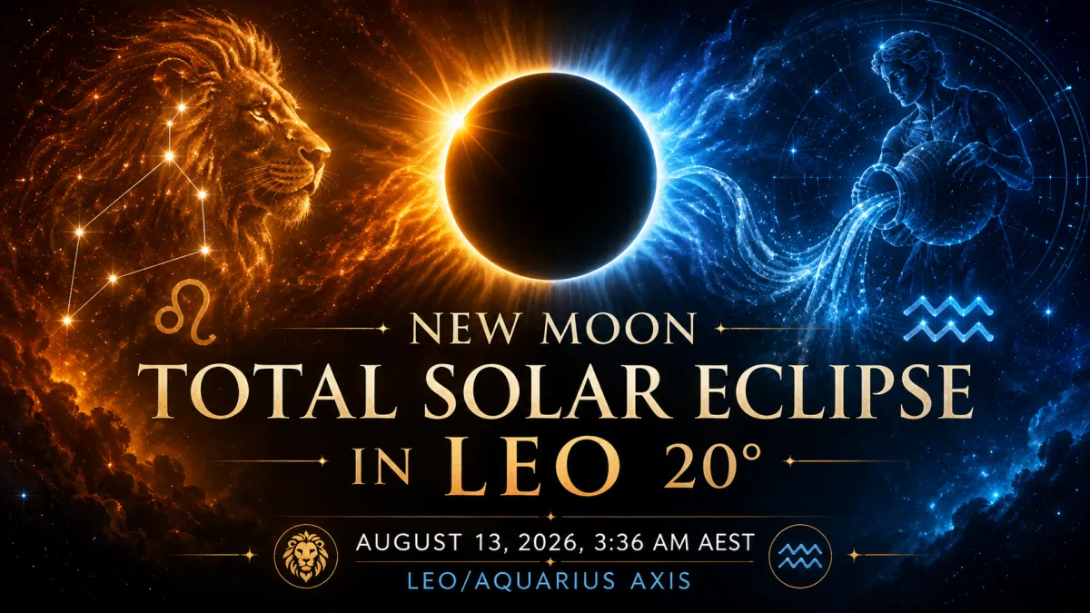New Moon Total Solar Eclipse in Leo 20°