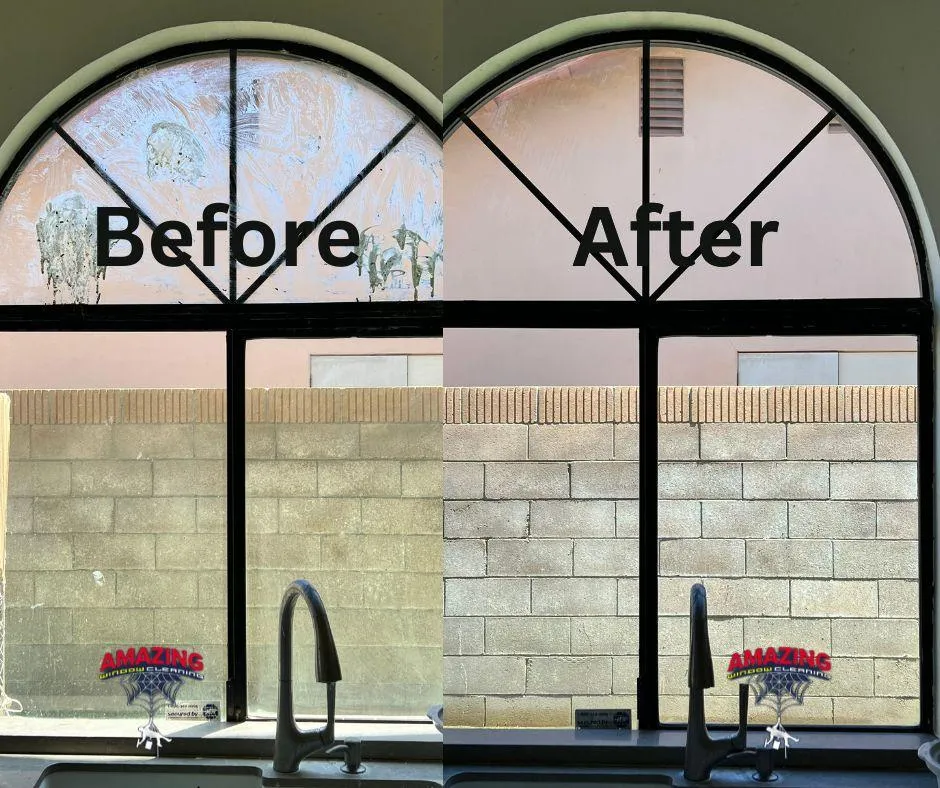 Before and After clean windows in indio