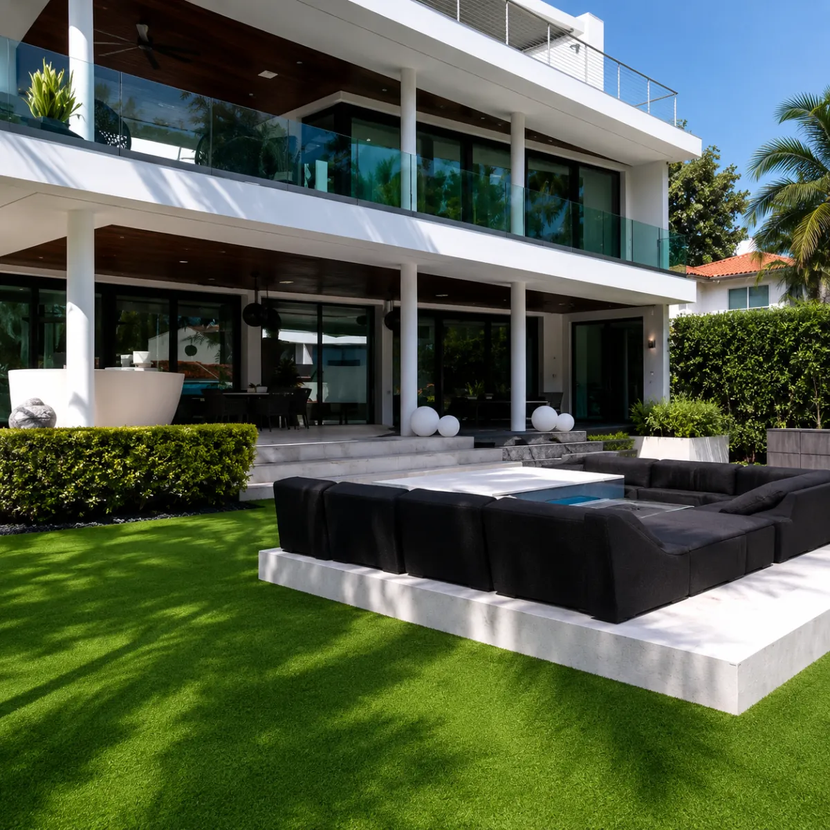 Backyard Artificial Turf Installation in Miami FL by Greenspace Miami