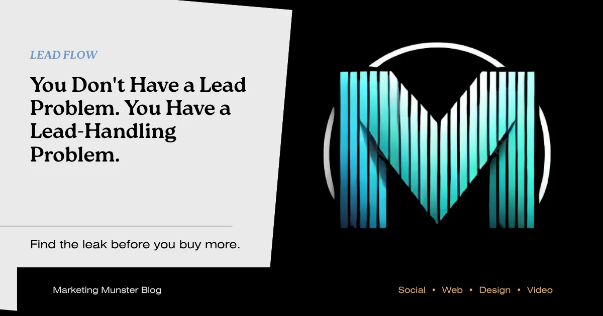 Marketing Munster blog header with the headline "You Don't Have a Lead Problem. You Have a Lead-Handling Problem." and the Munster M logo