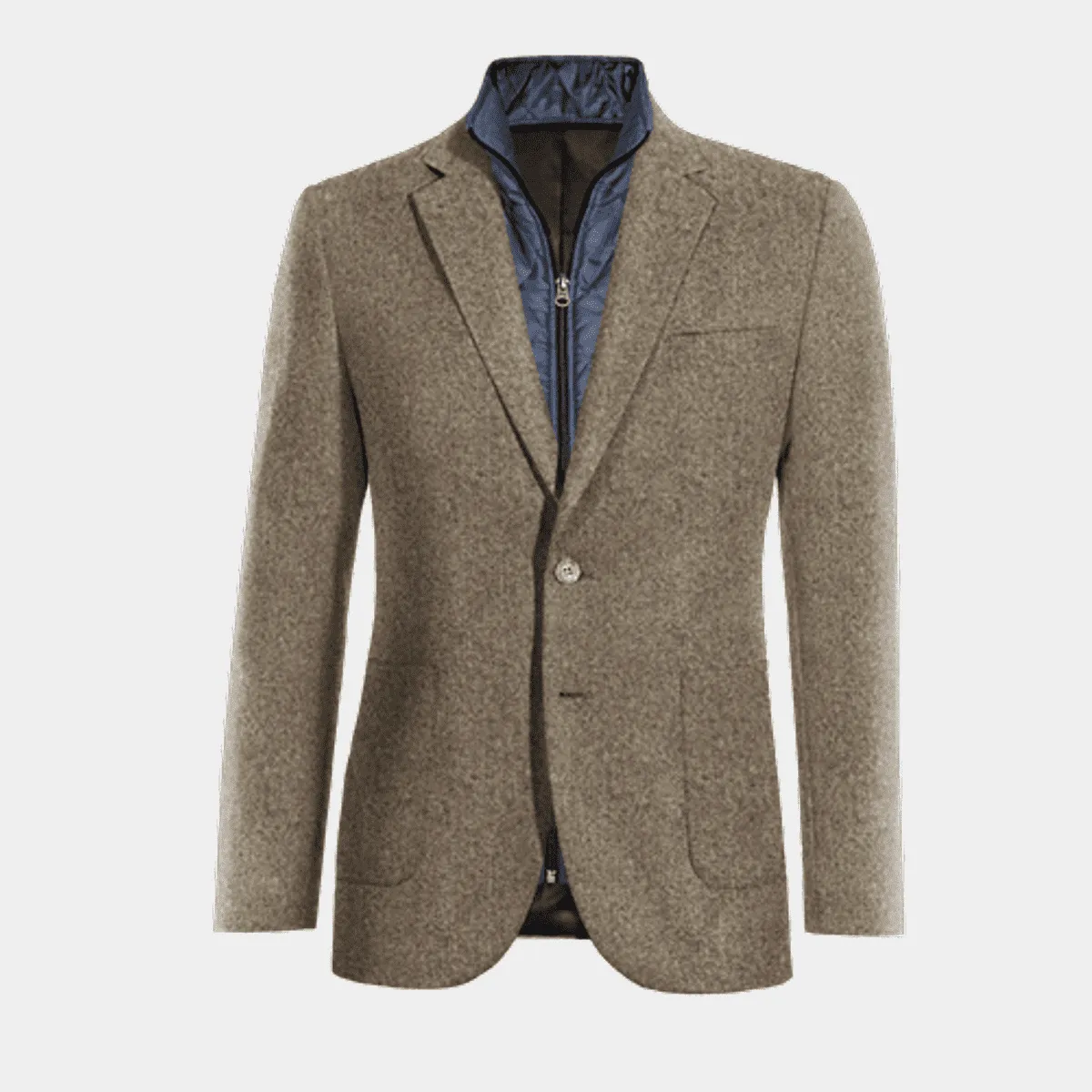 A heavy weight wool suit jacket with a nice dress shirt to complement.
