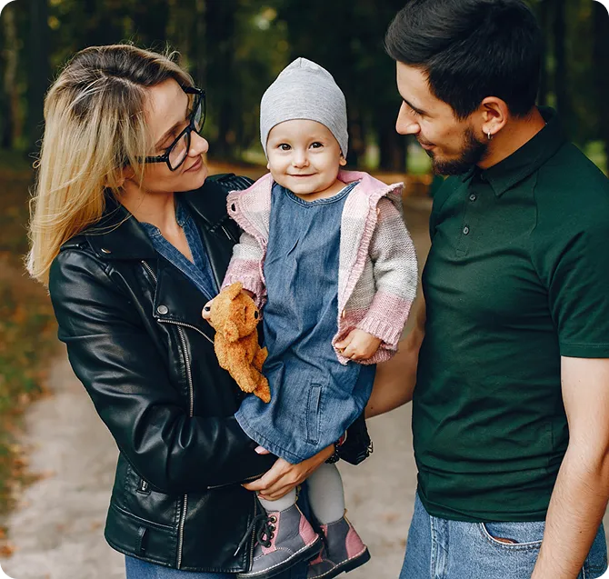 Mother and Father with child