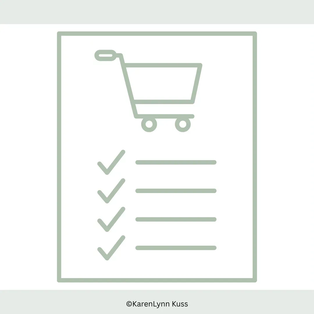 Shopping list icon representing curated non-toxic kitchen products
