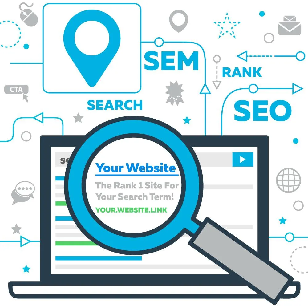 A friendly marketing consultant speaking on the phone in a bright office, with a laptop open and Augusta cityscape visible through the window. The consultant is smiling, conveying approachability and professionalism.