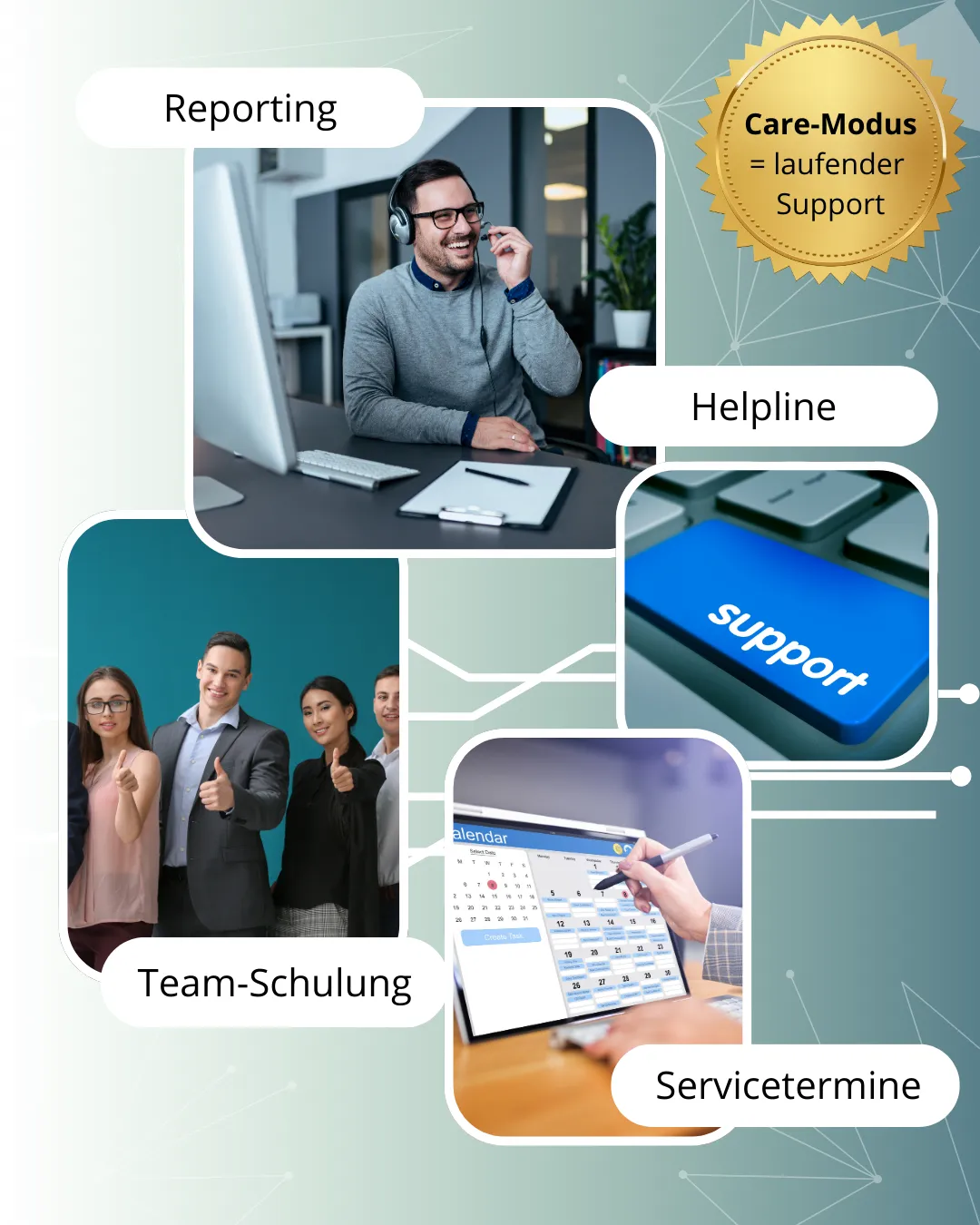 Freundlicher Unternehmer am Telefon