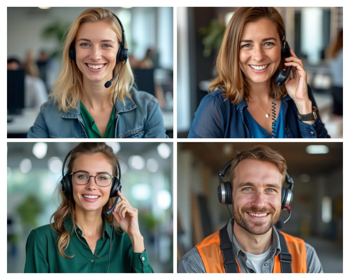 Freundlicher Unternehmer am Telefon