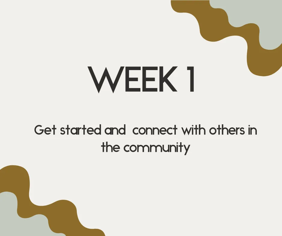 week 1 get started and connect with others in the community