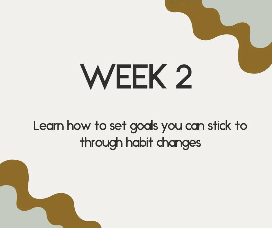 week 2 learn how to set goals you can stick to through habit changes