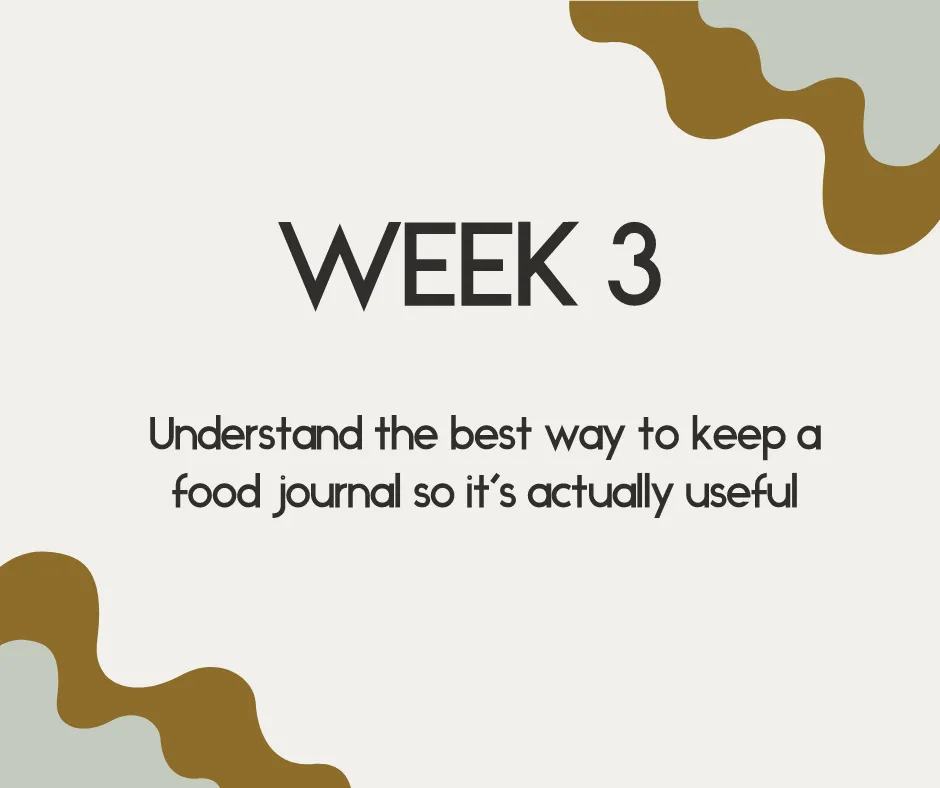 week 3 understand the best way to keep a food journal so it's actually useful