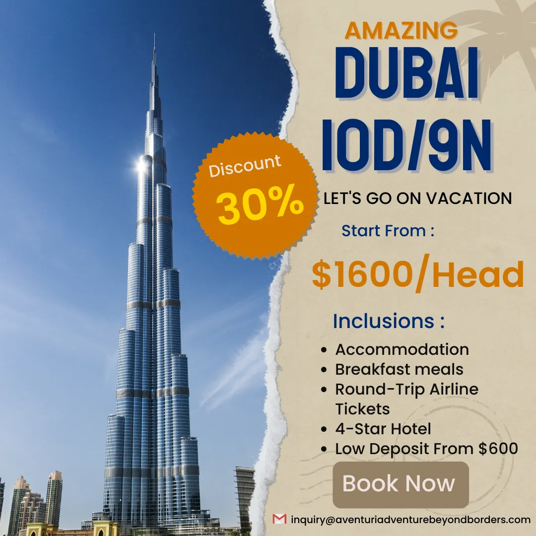 Aventuri: Dubai Airfare Hotel Package 10D/9N