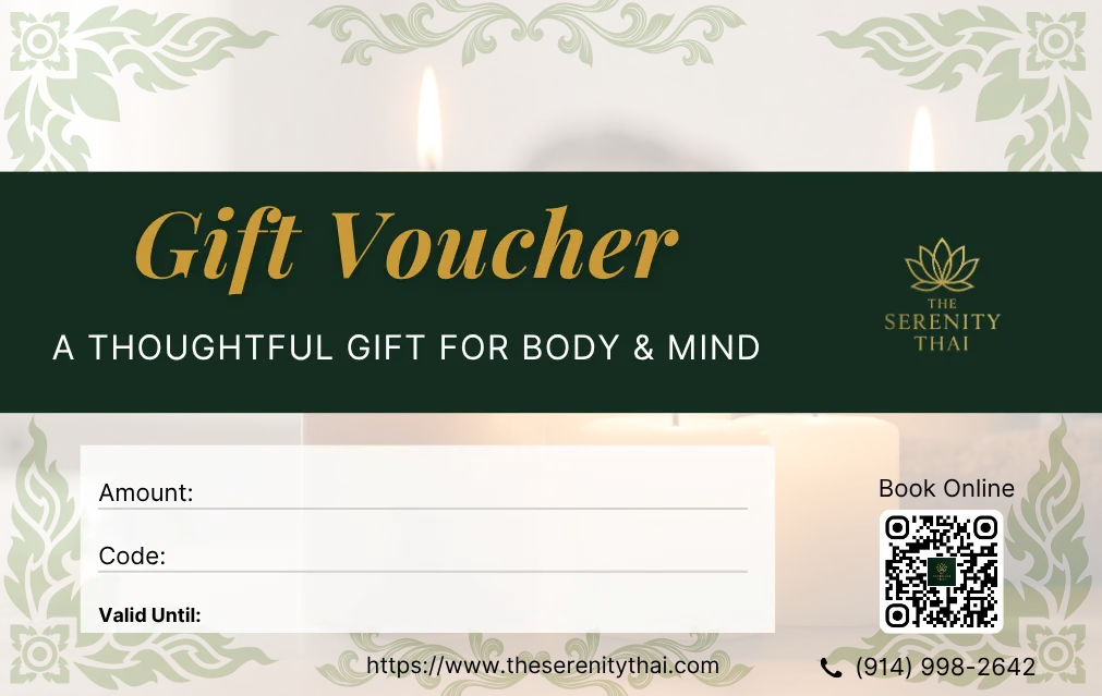  gift voucher card for massage and wellness treatments
