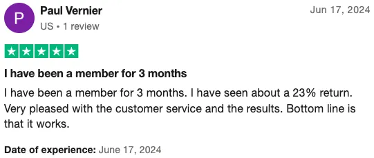 Trustpilot Review by Paul Vernier