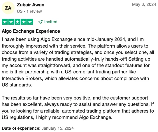 Trustpilot Review by Zubair A.