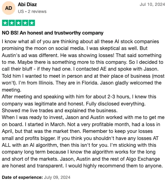 Trustpilot Review by Abi Diaz