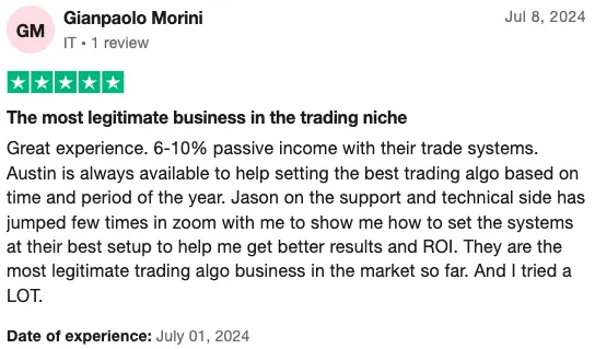 Trustpilot Review by Gianpaolo Morini
