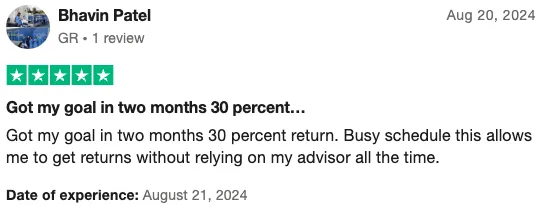 Trustpilot Review by Bhavin Patel