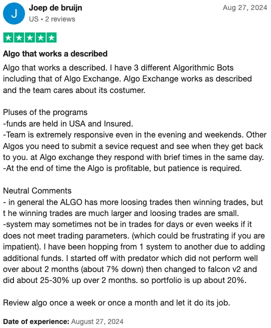 Trustpilot Review by Joep de bruin