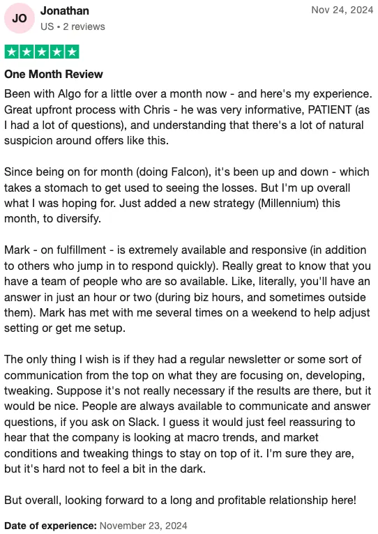 Trustpilot Review by Jonathan