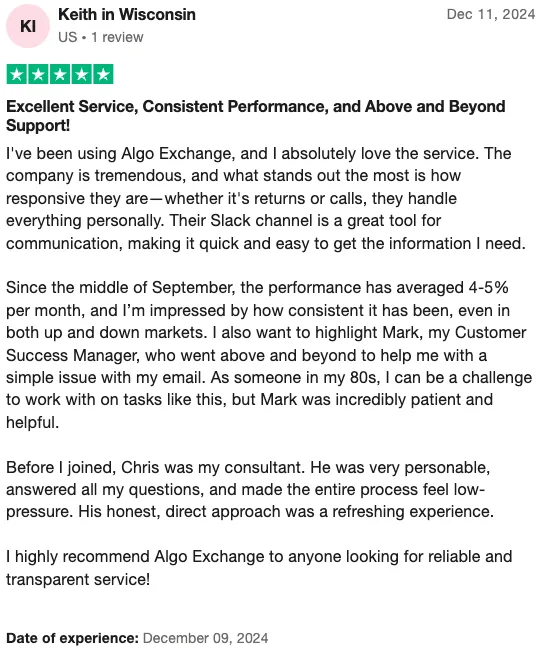 Trustpilot Review by Keith