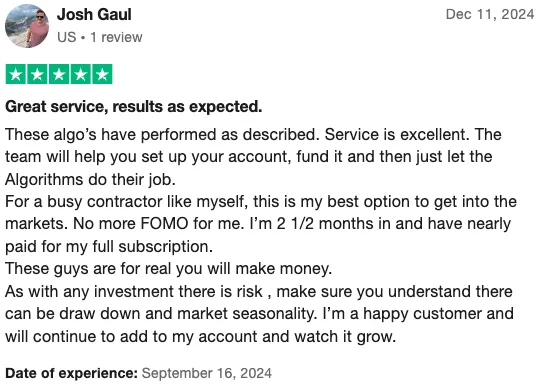 Trustpilot Review by Josh Gaul