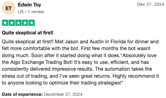 Trustpilot Review by Edwin Toy