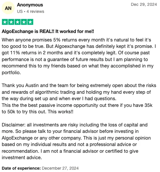 Trustpilot Review by Anonymous