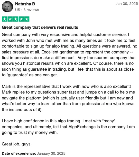 Trustpilot Review by Natasha B