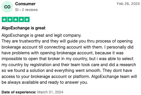 Trustpilot Review by Consumer