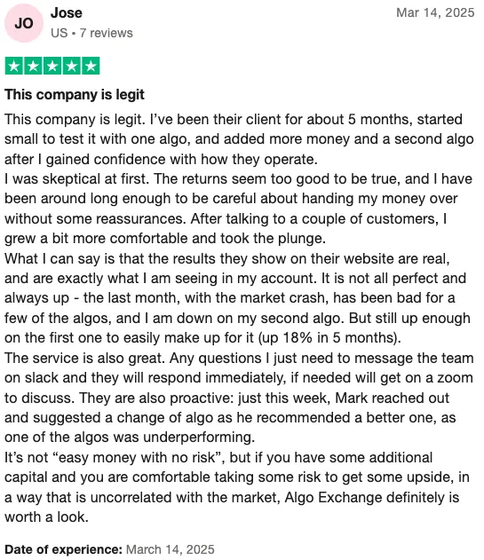 Trustpilot Review by Jose