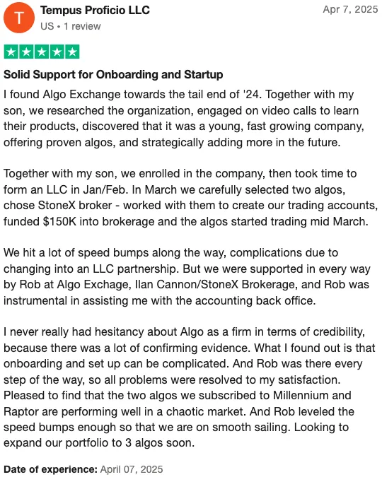 Trustpilot Review by Tempus Proficio LLC