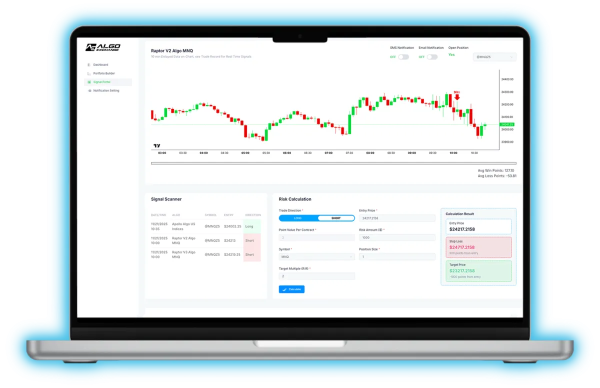 Algo Exchange Signal Portal Laptop