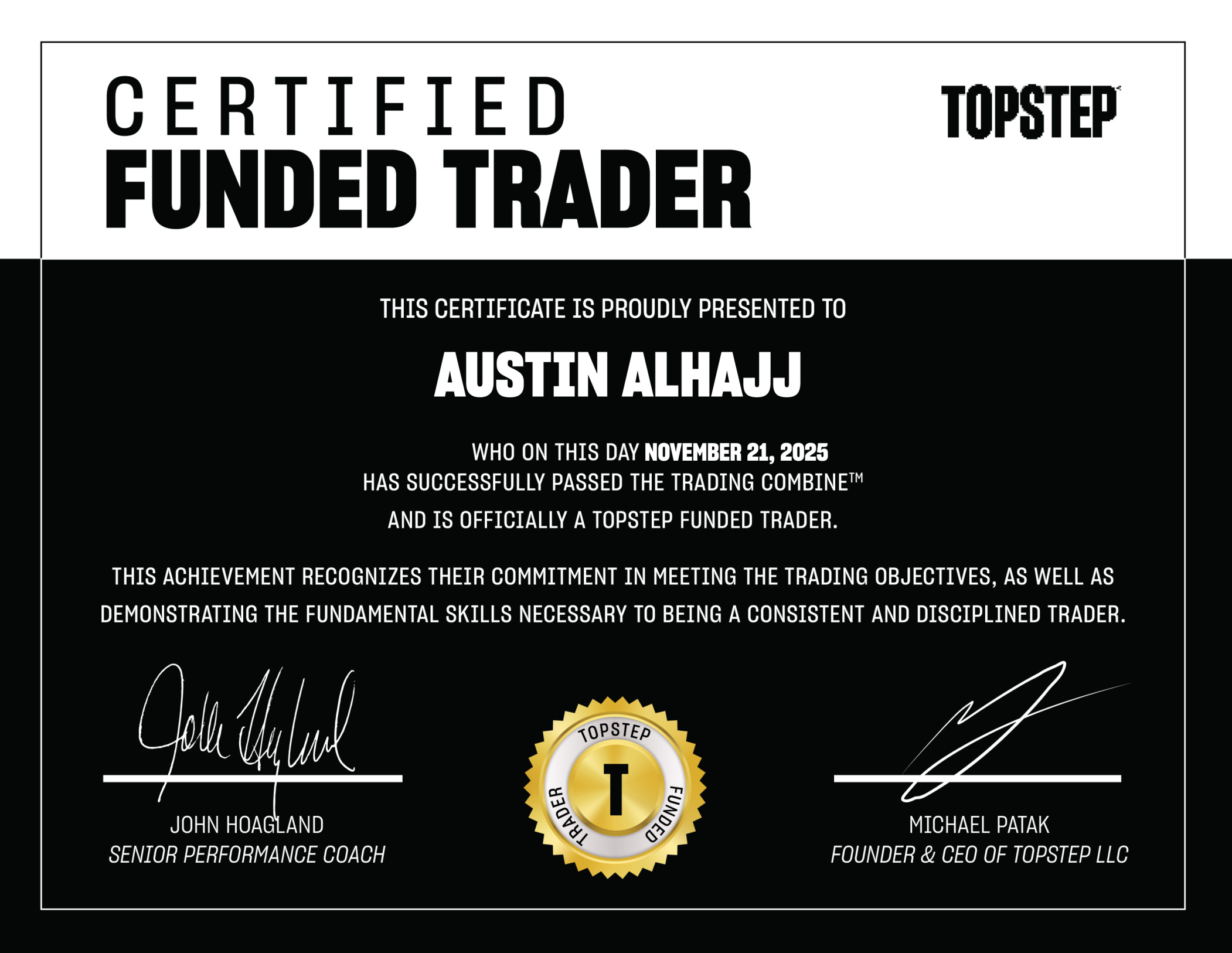 Topstep Certified Funded Trader