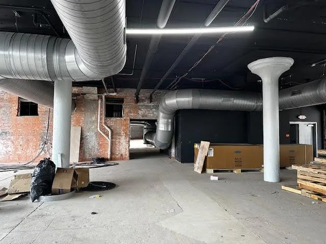 Commercial HVAC system installation in a business facility.