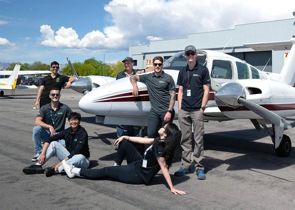 Vegas Aviation Crew standing by our plane