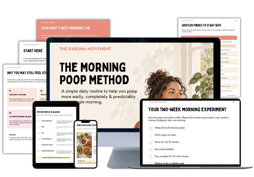 Document Spread of morning routine to relieve constipation