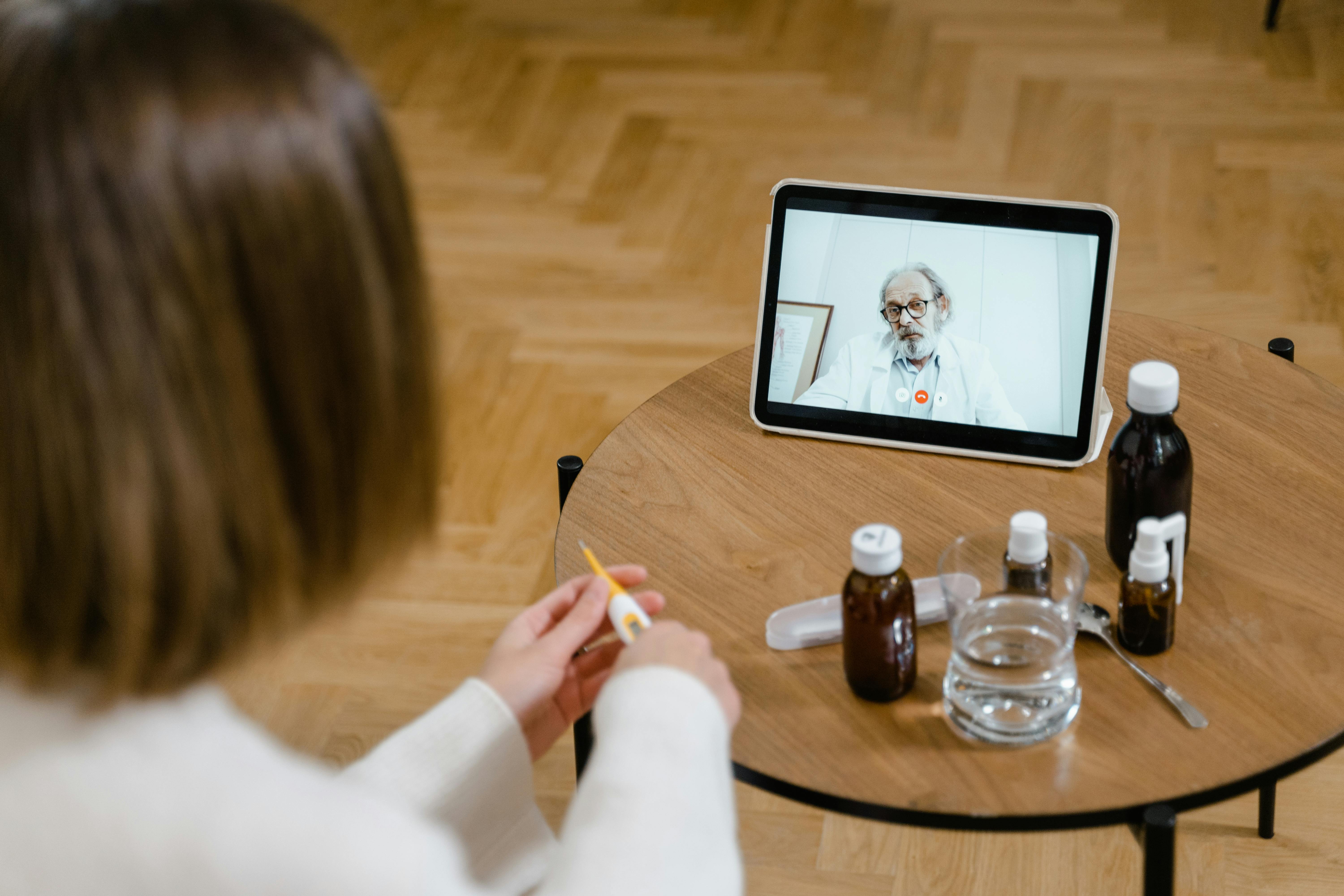 Patient on a zoom call with their doctor