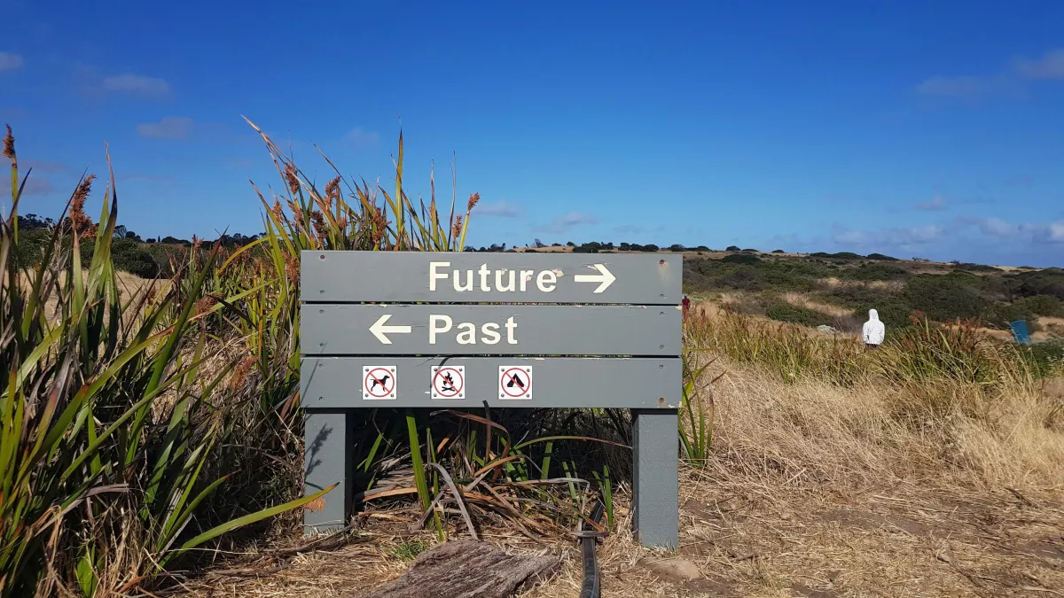 The future with arrow showing directions - AI frontier CEOs