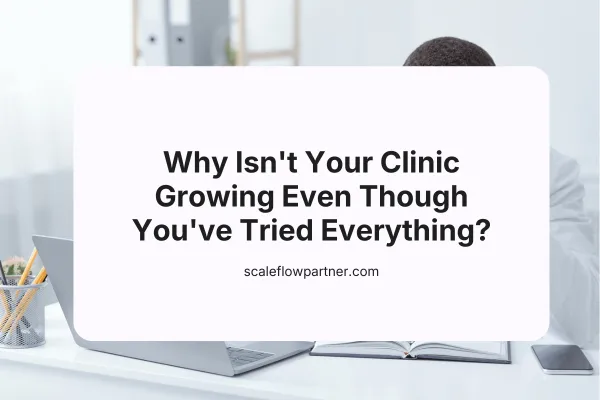 Clinic owner mulling over marketing results after trying SEO, ads, and referrals
