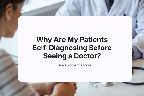 Patient searching symptoms online before visiting a clinic