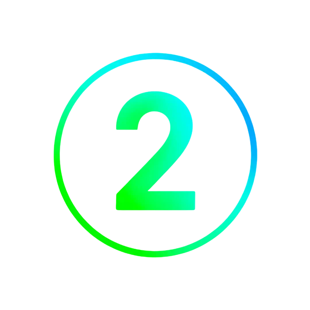 Circular number two icon with Neon Green and Electric Blue gradient accents on a white background symbolizing step two in the CalendarLynx AI process automation system.