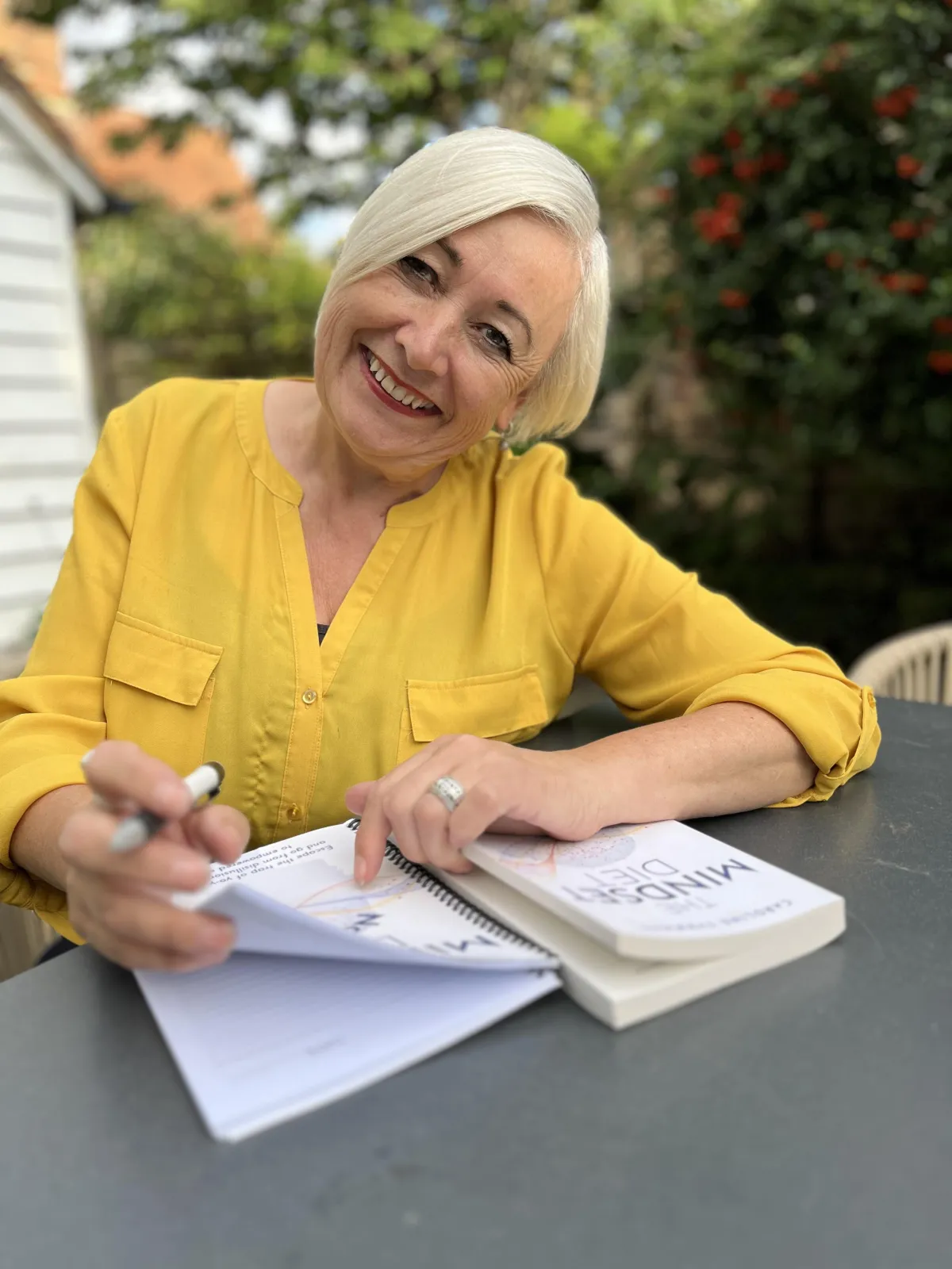Caroline preparing for a client