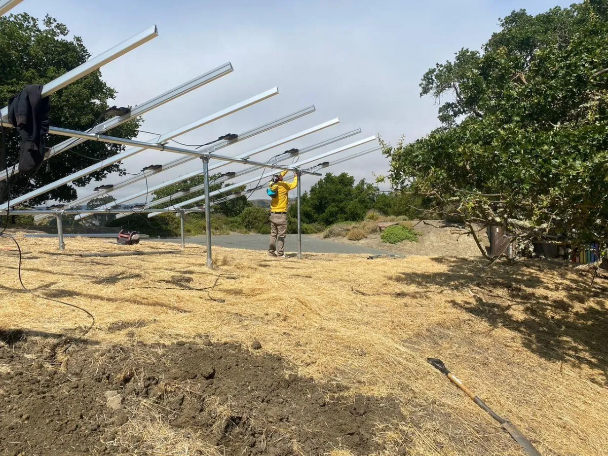 Custom racking for ground mount solar system