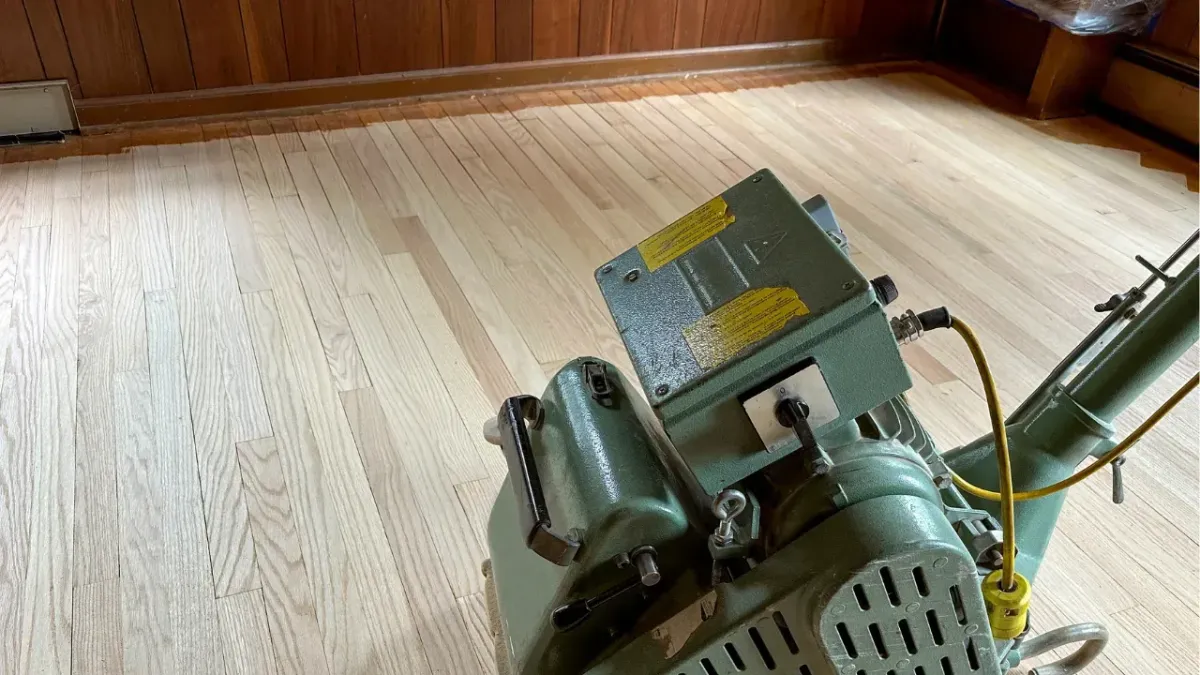 dust-free hardwood floor refinishing process in Missoula MT using professional sanding equipment