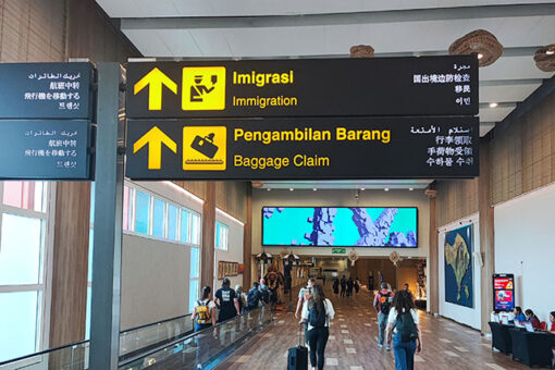 Traveller arriving in Bali