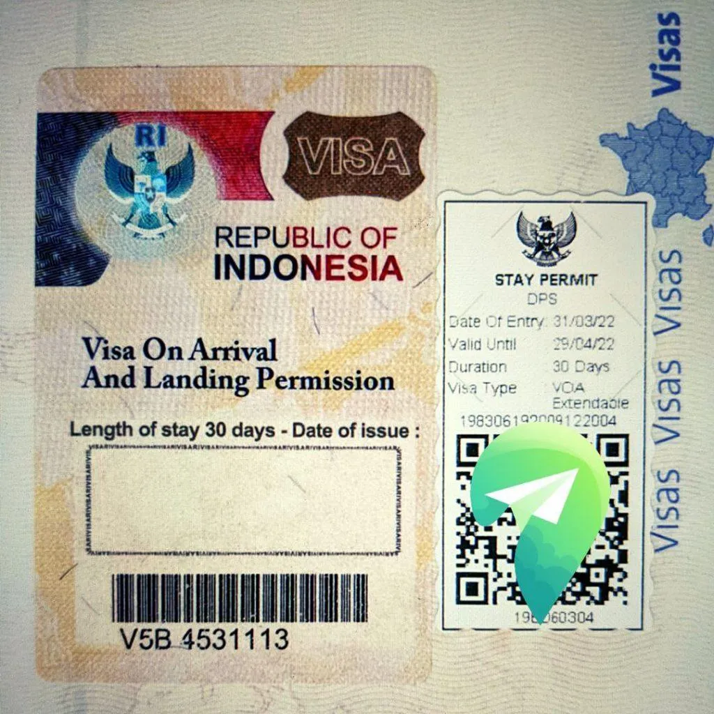 Passport and Indonesian visa example