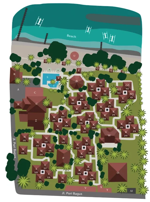 Resort Map for Puri Bagus Candidasa