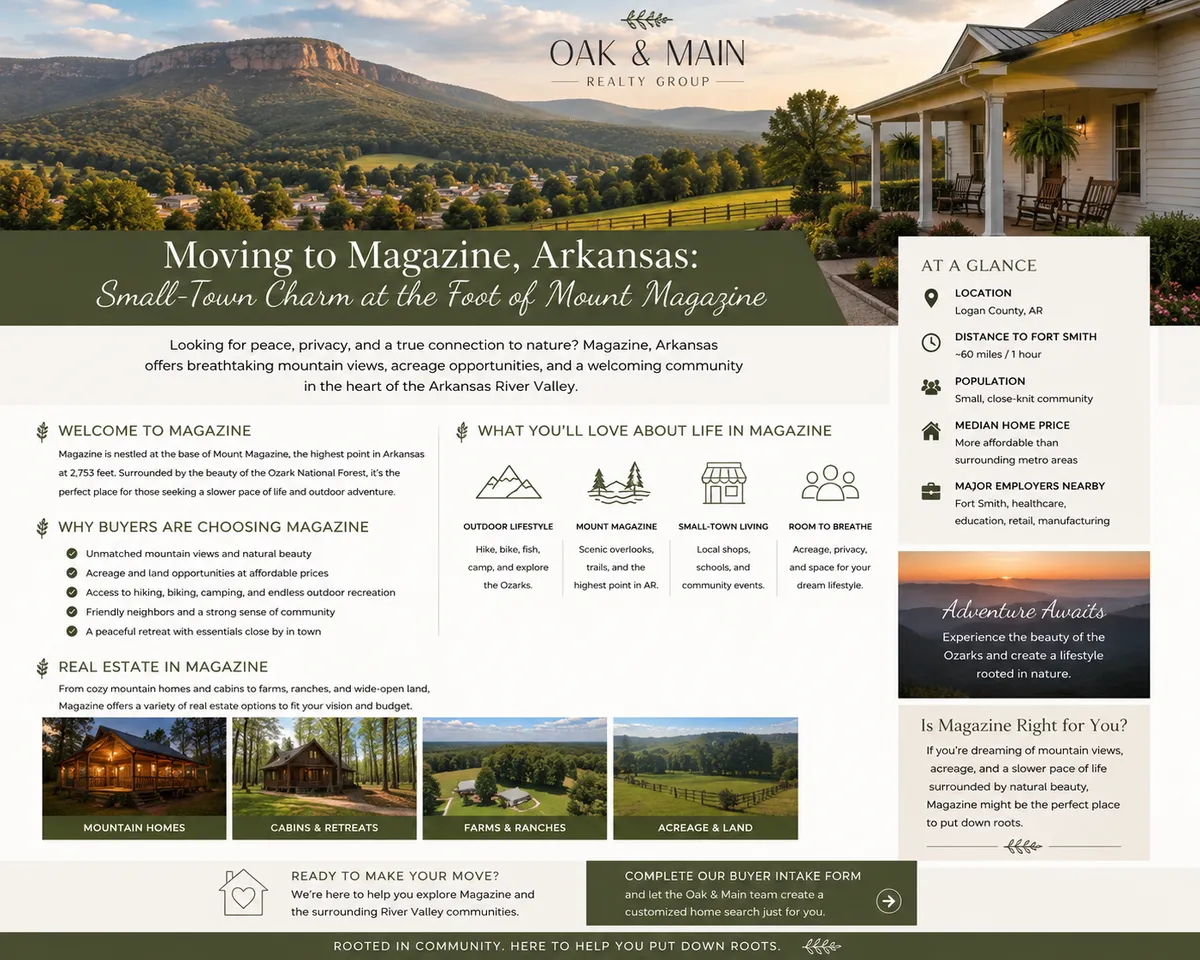 Moving to Magazine, Arkansas | Acreage & Homes Near Mount Magazine