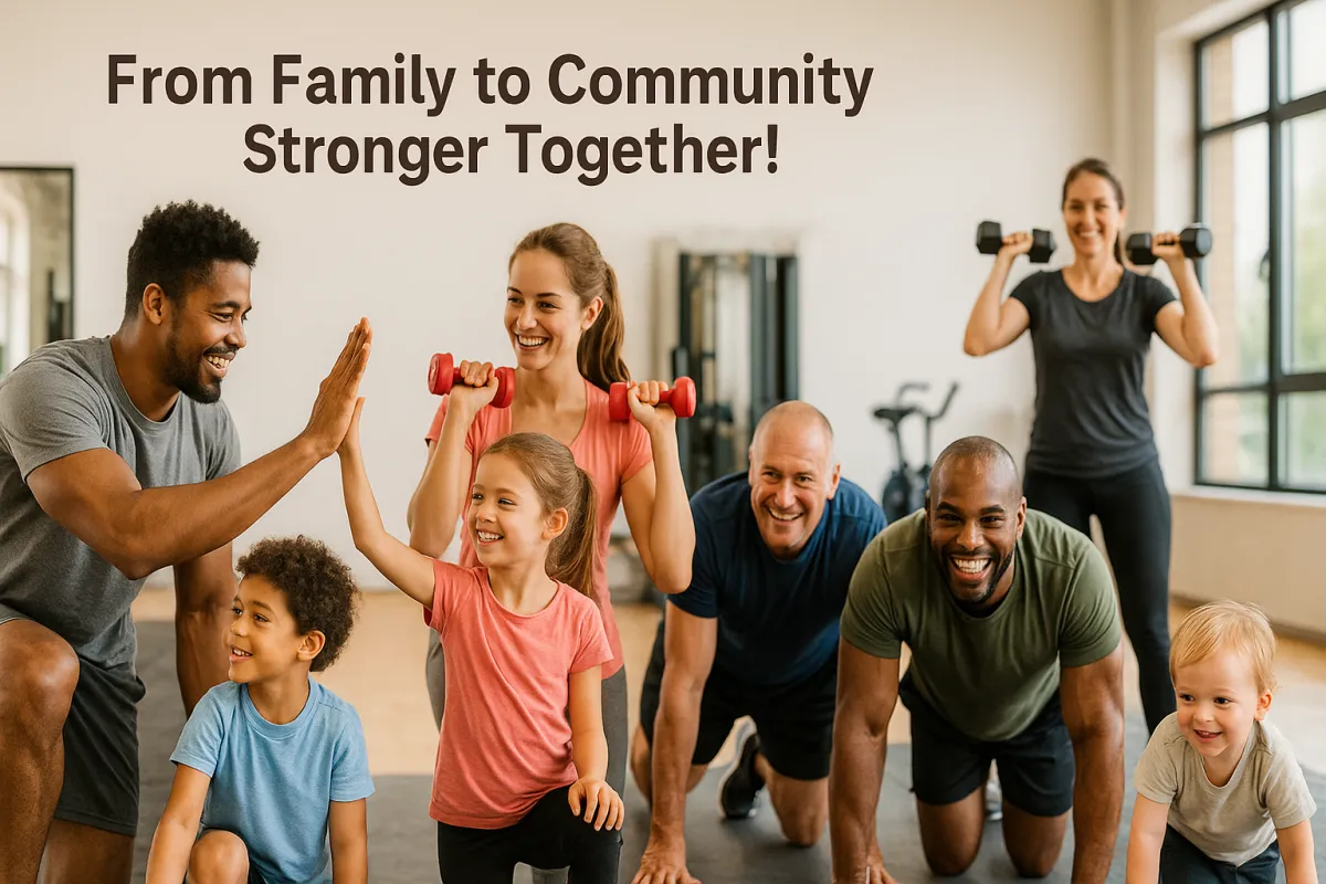 Volunteers and gym members loading Thanksgiving food boxes into a van outside the gym.